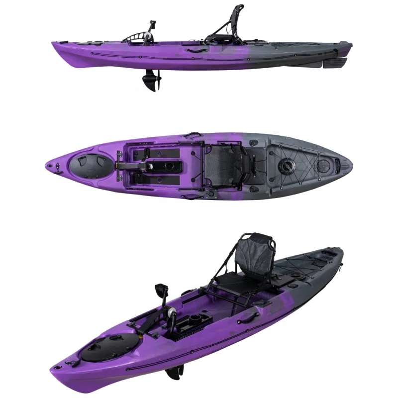 

Professional 3.66 Meter HDPE Material Sea Fishing Kayak Single Paddler Pedal Boat with HDPE Hull Paddle Accessory for Rivers