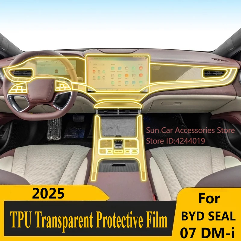 

For BYD SEAL 07 DM-i 2025 Dedicated Screen Central Control Interior Sticker TPU Protective Film Car Interior Modified Accessory
