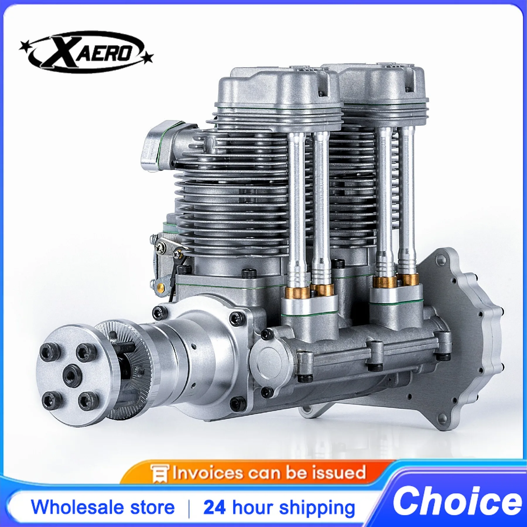 NGH GF60i2 60cc moteur à essence 4 temps, double cylindre opposé horizontalement pour une puissance ultra-lisse dans l'avion RC et l'UAV