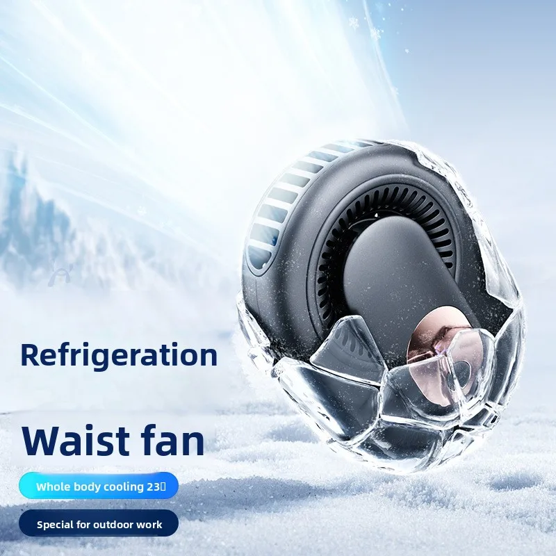 Waist Hanging Fan for Outdoor Work USB Rechargeable Mini Neck Fan Hands Free Cooling Fan for Fishing Camping
