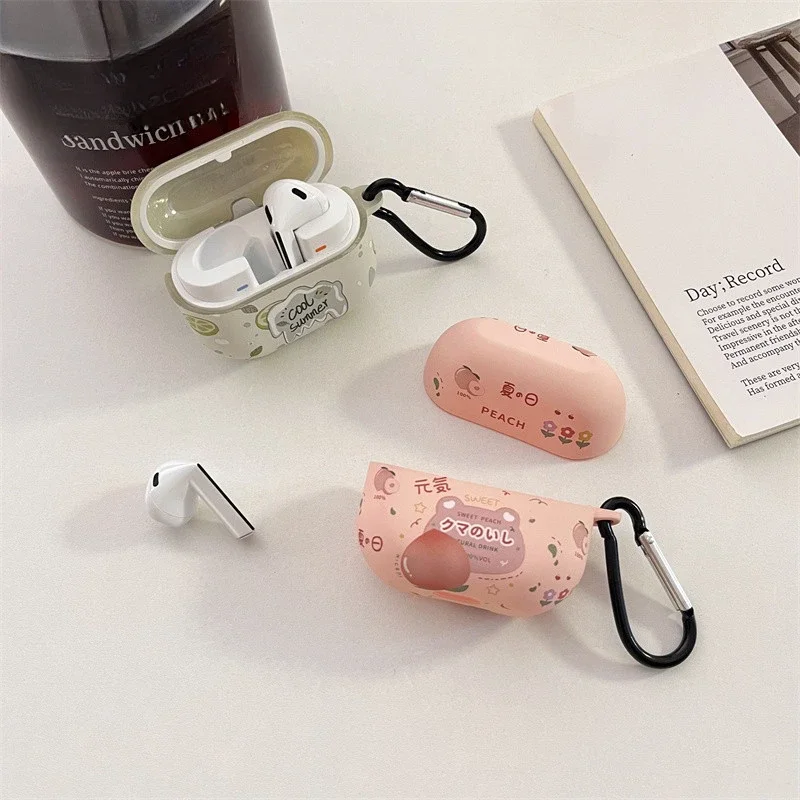 For Samsung Galaxy Buds3 Pro Case Earphone Peach Lemon Cute Samsung Galaxy Buds3 Soft Case Shockproof Shell Protective Cover