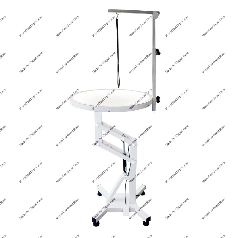 Illuminated pet grooming table with LED lights, adjustable air pressure and rotating cat grooming table