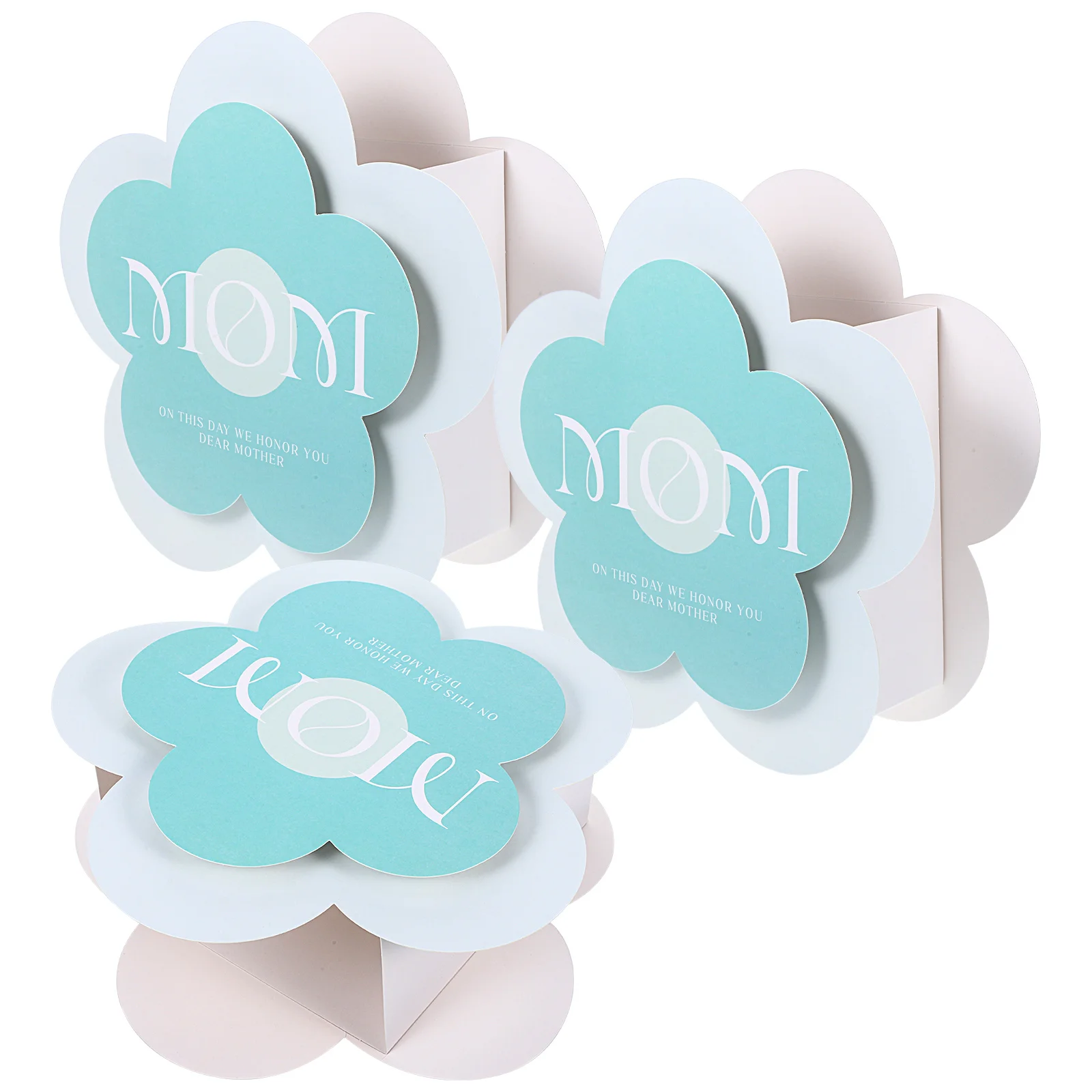 

3 Pcs Flower Packaging Box Blue Paper Gift Bags for Mother's Day Party Present Storage Portable Bouquet Tote Packing Bags