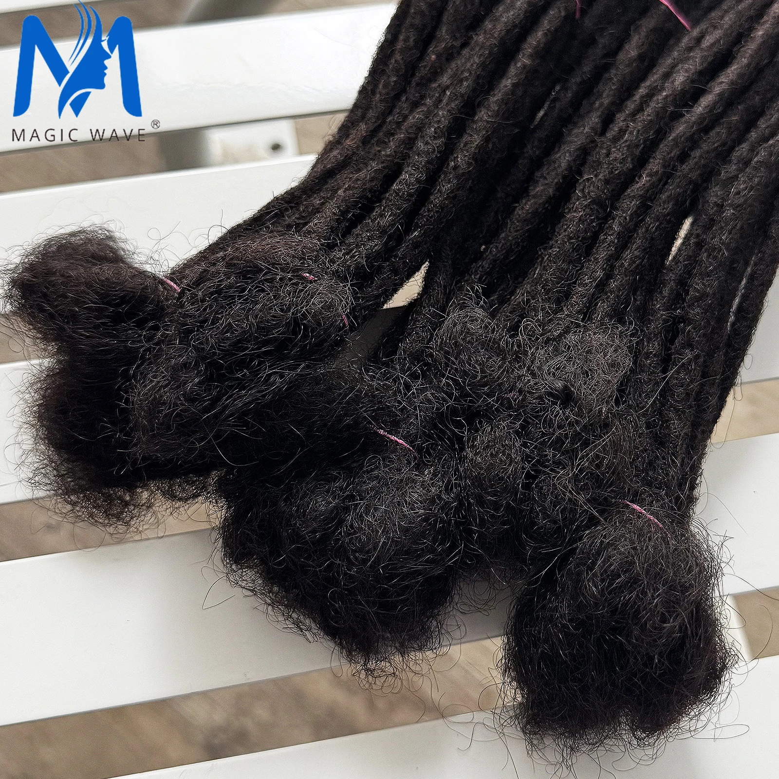 8-14 بوصة Locs Dreadlock تمديد الشعر البشري مع أطراف مجعدة 100% شعر بشري دائم Loc تمديد يمكن صبغها ابيض #5