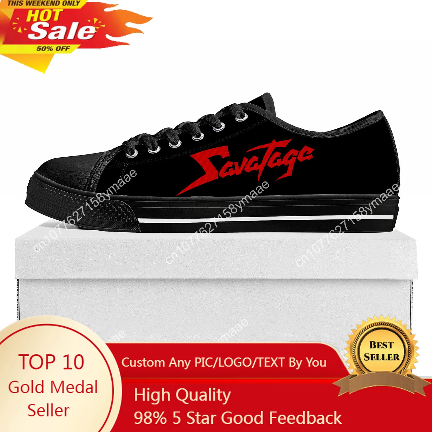 

Savatage Band Low Top Sneakers Womens Mens Teenager High Quality Sneaker Canvas Casual Custom Made Shoes Customize Shoe Black