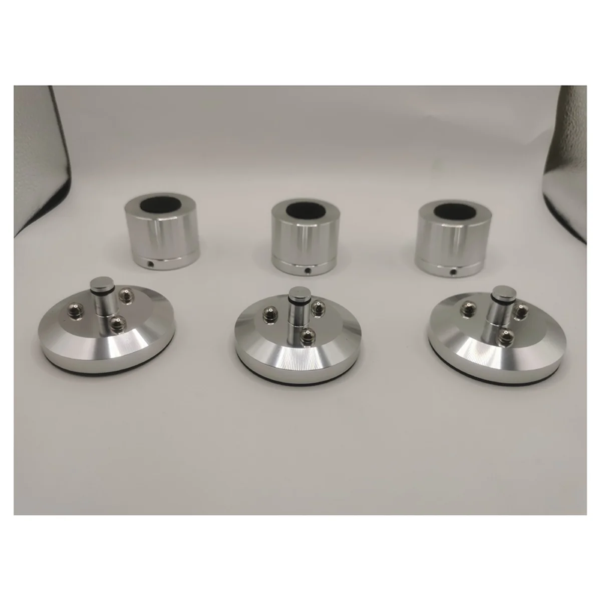 2025 New Speaker Isolation Stand Lead Alloy Adjustable Tray Pad Ceramic Ball Foot Speaker Stand Isolation Feet Spike Silver