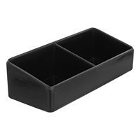 Black 2-Compartment Tea Box Coffee Bag Case Sugar Storage Container Snack Holder Kitchen Office Restaurant Use