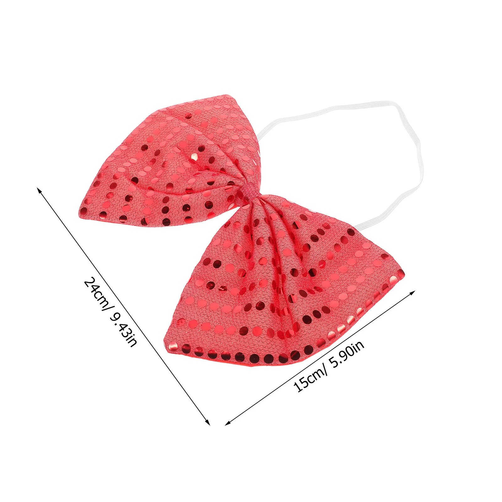 Red Large Sparkly Sequin Bow Tie Holiday Carnival Masquerade Costume Performance Accessory Sequin Hair Bow Sequins Tie