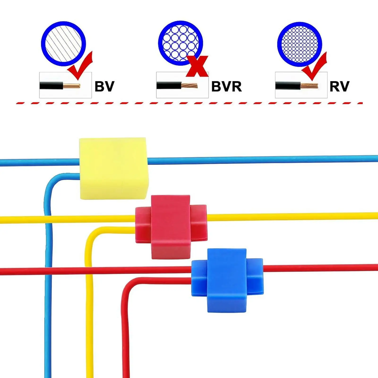 PP Brass Quick Terminal Blocks Red Blue Yellow Easy Install Wire Connectors for Electric Maintenance