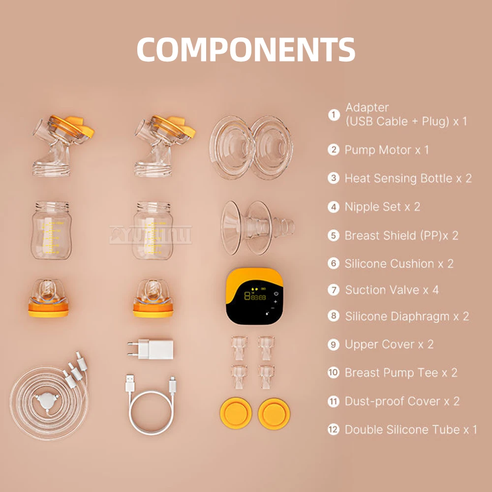 

Yunlin Li Painless Massage Silent Postpartum Portable Electric Double Breast Pump