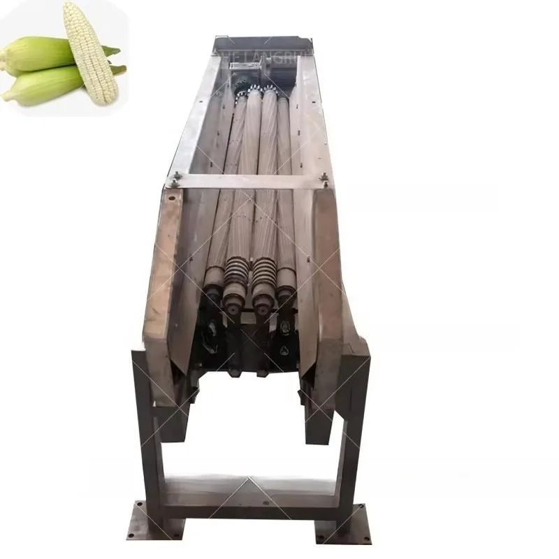 Small Capacity Fresh 4 Roller Sweet Corn Maize Husk Sheller Peeler Low Damage Commercial Oemodm