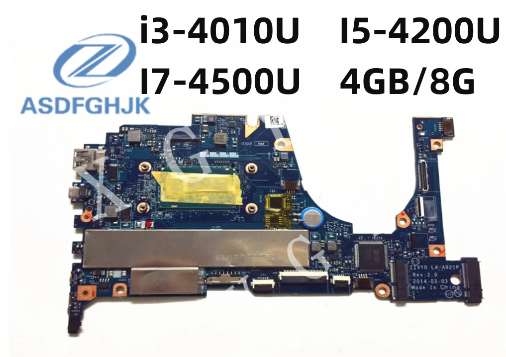 

ZIVY0 LA-A921P Original For Lenovo FOR Yoga 2 13 Notebook Motherboard i3-4010U I5-4200U I7-4500U 4GB/8G 100% Tested Perfectly