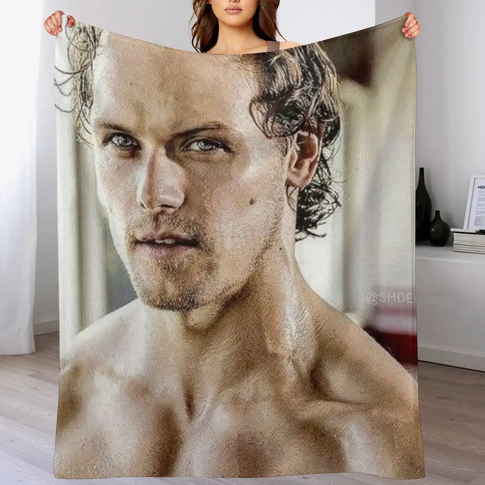 sam heughan Throw Blanket Stylish Warm Blanket for Living Room Bedroom