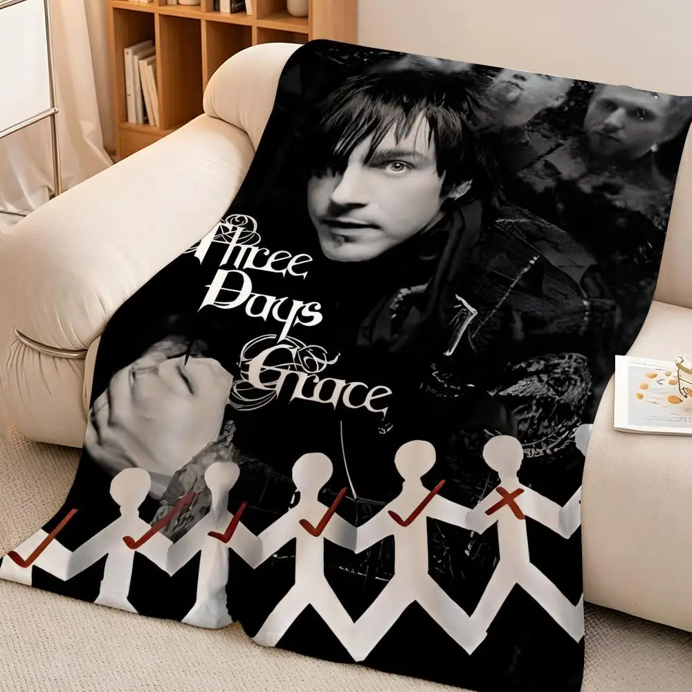 Band T-Three D-Days G-Grace Throw hot High-Density Short Plush Blanket Soft Skin-Friendly for Sofa Nap Air-Conditioned Room