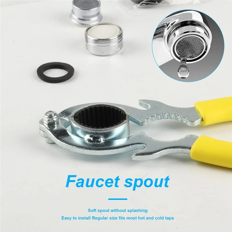 

KYCOR-6 Pcs Faucet Aerator Removal Wrench Tool, 2 X Sink Faucet Bubbler Aerator Wrenches Kit + 4 X M24 Aerator For Sink Faucet