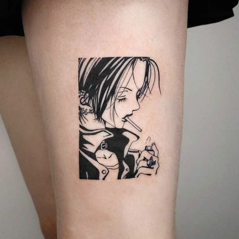 Anime Nana Temporary Tattoos Cartoon Waterproof Fake Tattoo Sticker Body Art Small Size Tattoo for Woman Men Arm Hand 