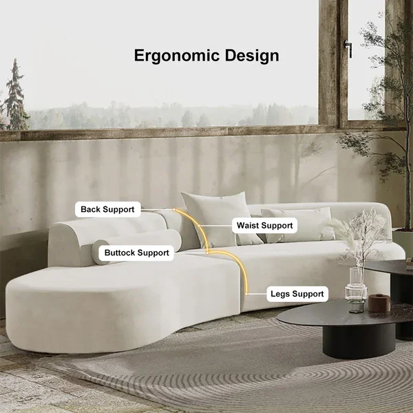 For Q&N Furniture Living Room Nordic Velvet Sofa High Quality Couche Bebe En Gros Custom Design White European Casual Style