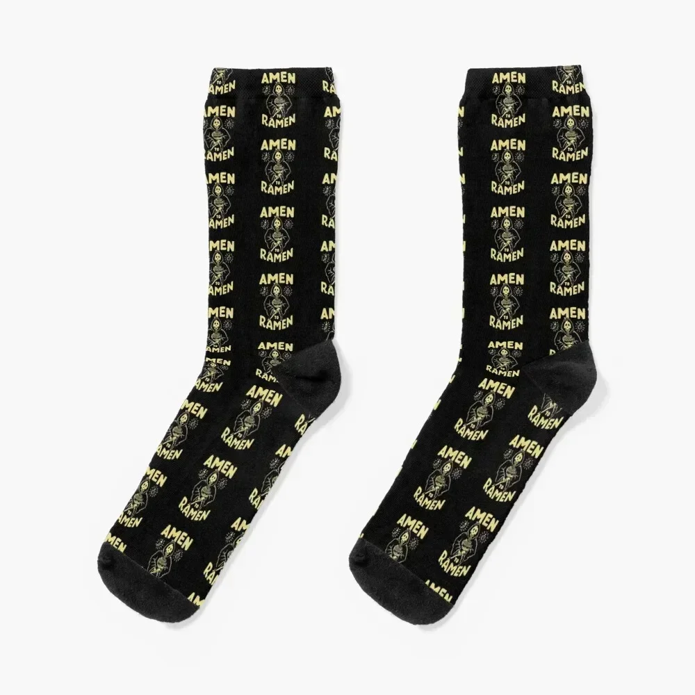 

Funny Ramen Spooky Socks Antiskid soccer anti-slip new year cycling Mens Socks Women's