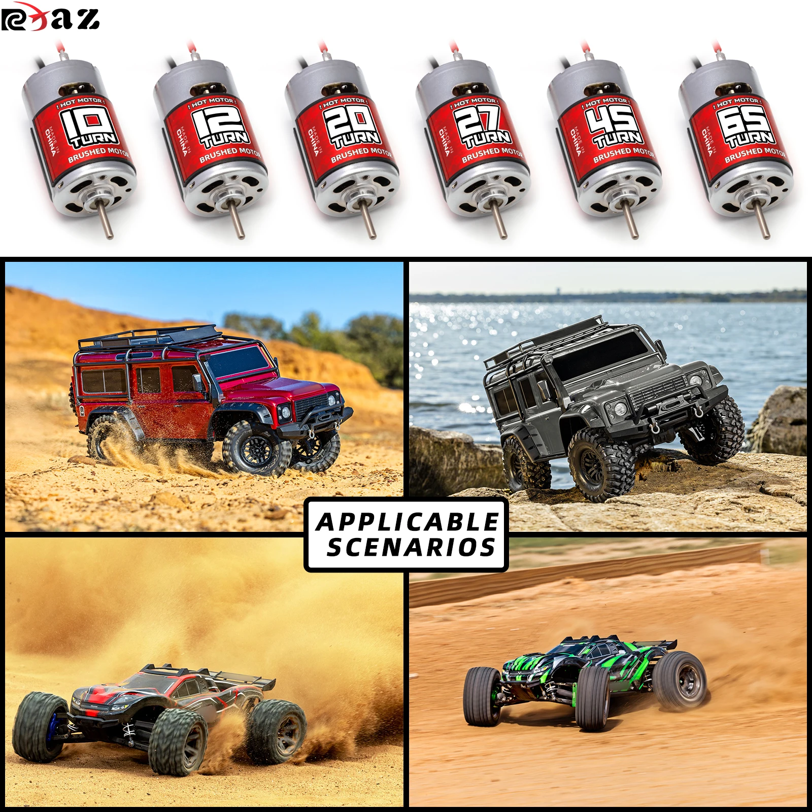 RC Surpass Hobby 550 Brushed Motor 10-65T – High Torque for 1/10 RC Rock Crawler & Off-Road Vehicles RC Part