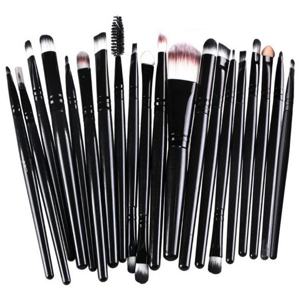 

Makeup Brushes Make up Brush Set 20 PCs Professional Face Eyeliner for Foundation Blush Concealer Eyeshadow with Travel Black