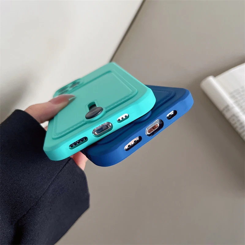 Flüssiges Silikon Slide Wallet Kartenhalter Slot Case für iPhone Air 13 11 12 14 15 Plus 16 17 Pro Max Objektivschutzhülle Coque – Detail 16