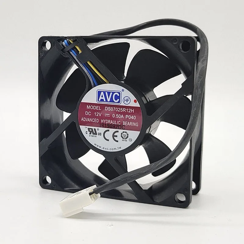 New For AVC 7025 12V 0.50A DS07025R12H 7CM 4-Wire High-Volume Chassis Mute Fan