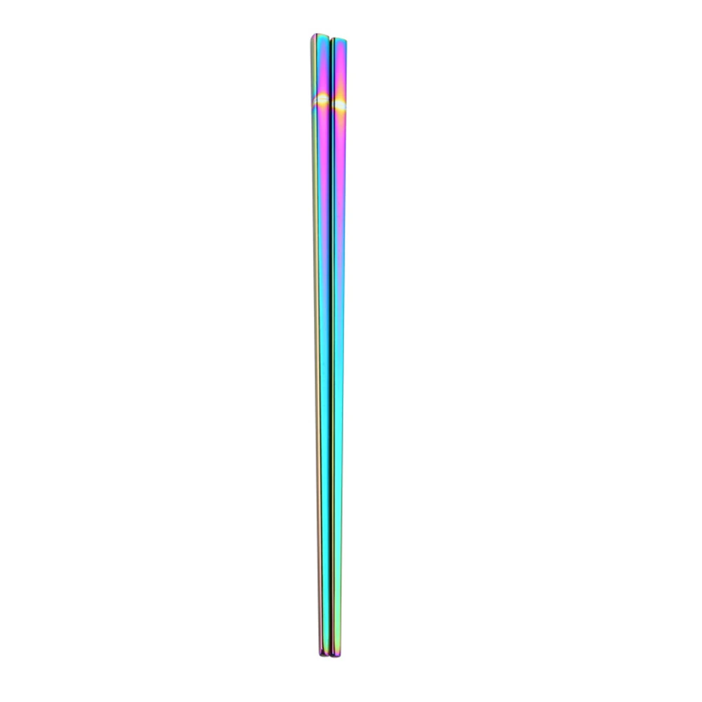 

1pcs Stainless Steel Square Shape Reusable Electroplating Metal Non Rust 23cm Stainless Steel Chopsticks Dining Accessories