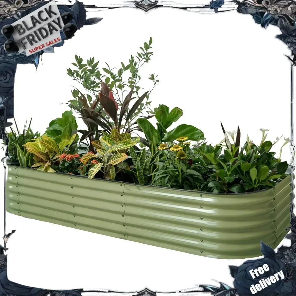 

Raised Garden Bed Kit, 17" Tall 10 in 1 Modular Metal Raised Garden Beds Kit, Metal Planter Box for Vegetables, Flowers