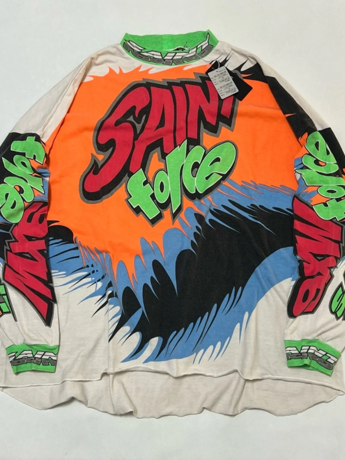 

Ретро-винтажная футболка с длинным рукавом и принтом, хлопковая футболка с высоким воротником для всех сезонов, модная молодежная одежда