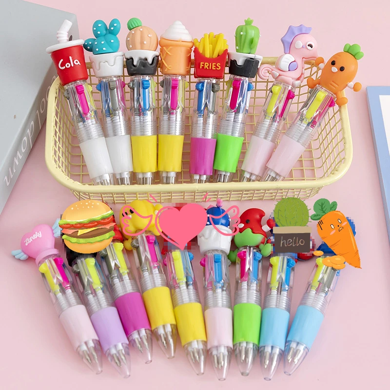 Imagem -05 - Canetas Esferográficas Multicoloridas para Crianças Desenhos Animados Bonitos Mini Cores Estudante Papelaria Infantil Escola Material de Escritório Press Pen Presentes 20 Pcs Lote