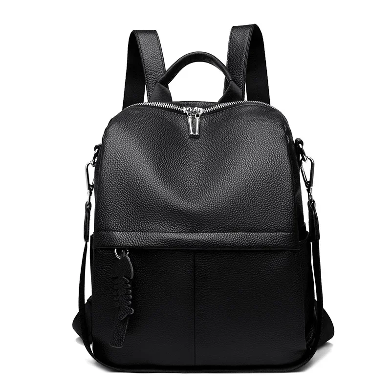 2025 New Fashion Genuine Leather Women Backpacks Luxury Brand Female Real Natural Leather Ladies Girl Student Casual Backpack