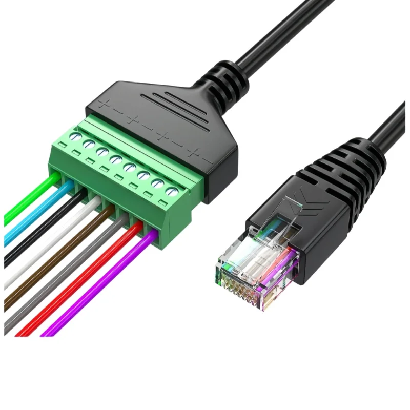 Rj45 to 8P connector RJ45 to 8-bit solder-free terminal network cable straight-through docking extension