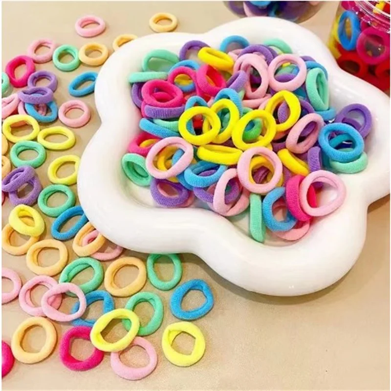 

100pcs Kids Elastic Hair Bands Girls Sweets Scrunchie Rubber Band for Children colorful Hair Ties Headband Baby Hair Accessorie