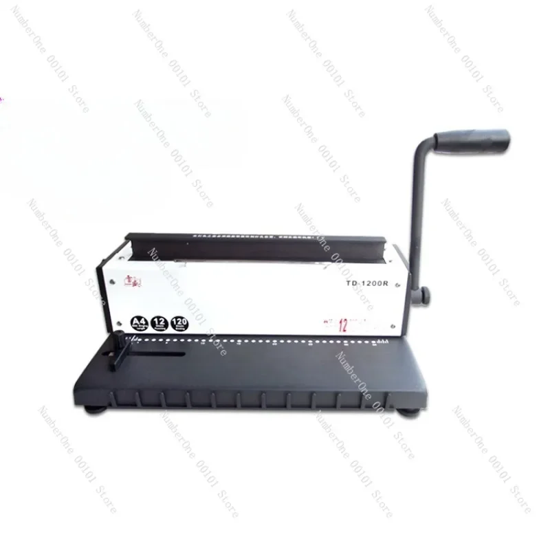 TD-1200R Hoop Bookbinding Machine, Hand Punch, Desk Calendar, Financial, 34 Round Hole, Adjustable Edge