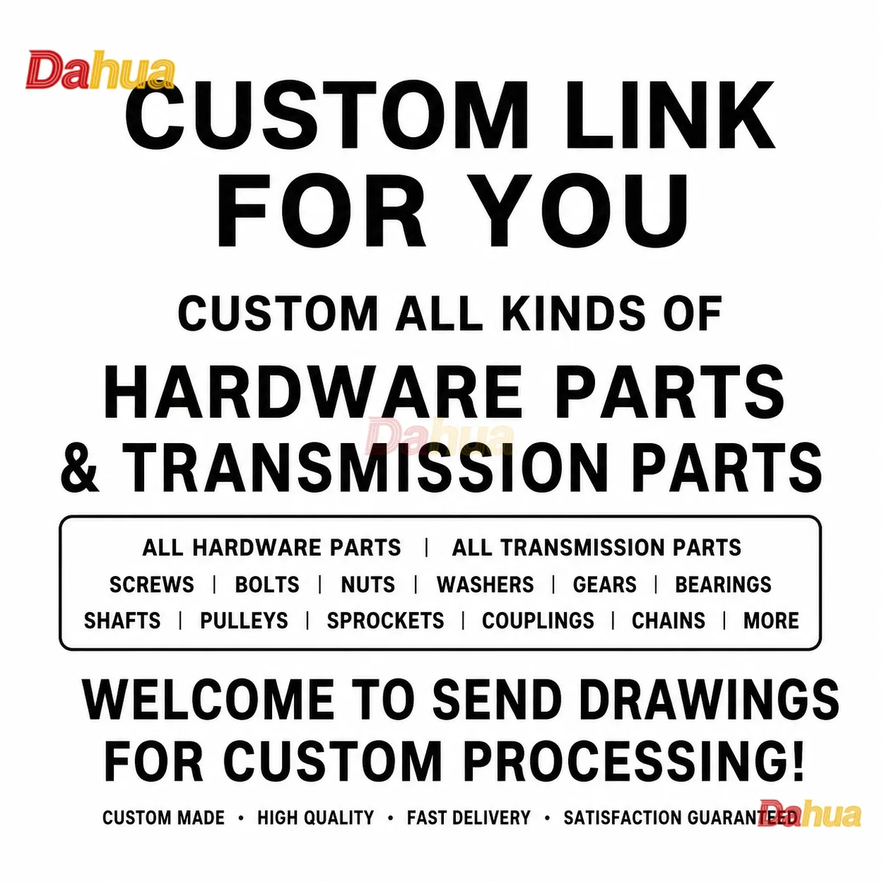 Customize Various Hardware Components, Transmission Components, and Process According to Drawings. Welcome to Negotiate