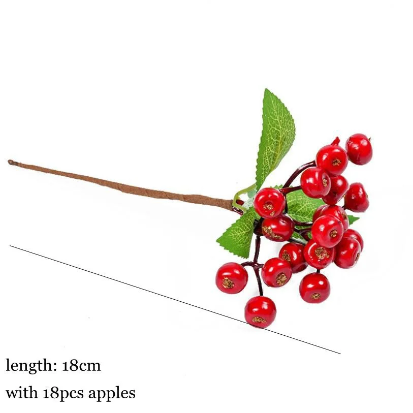 1Pack Fake Christmas Tree Pine Branches Xmas Berries For Christmas Tree DIY Wreath Decorations Noel Table Ornaments Kids Gifts