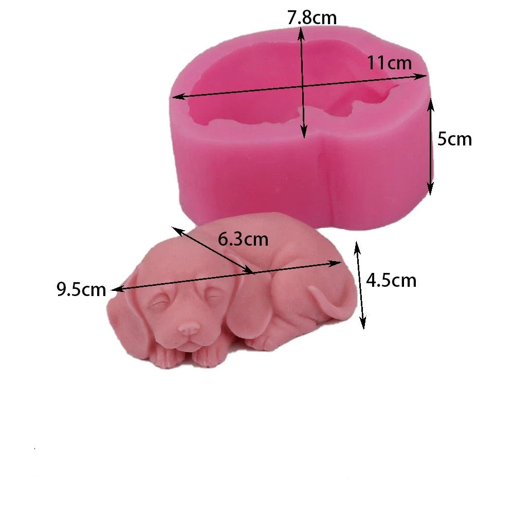 3D dog silicone mold process mold DIY soap mold cake decoration tool