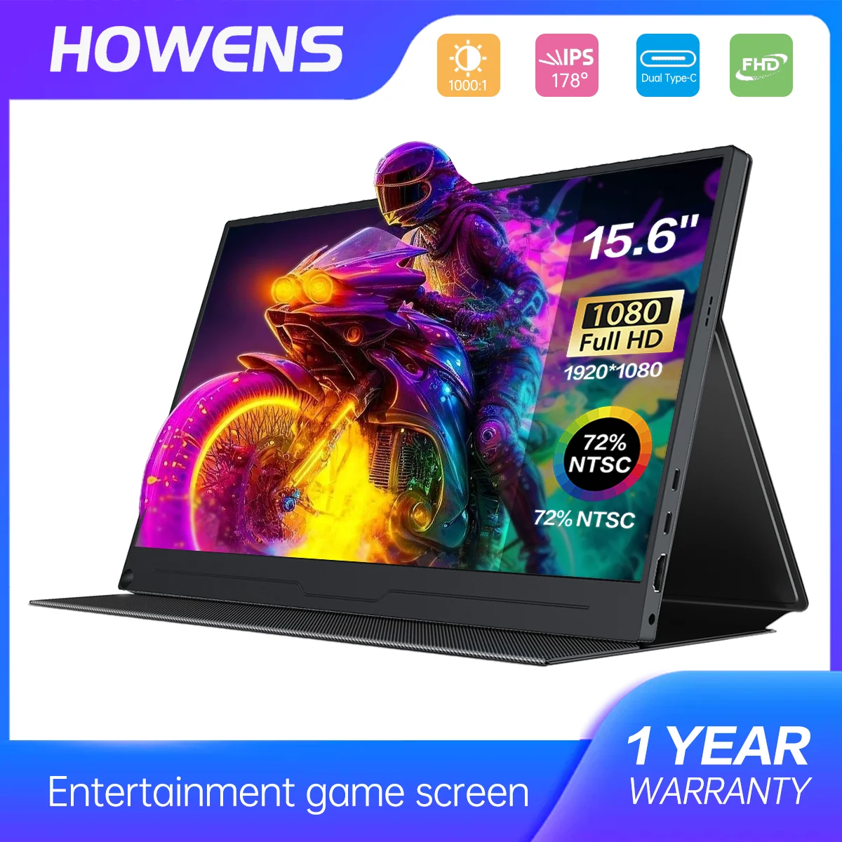 

15.6 inch Portable Monitor FHD 1920*1080 Display Extended IPS Screen HDMI Type-C PS4/5 XBOX Switch PC Laptop 100%sRGB 3.0 USB