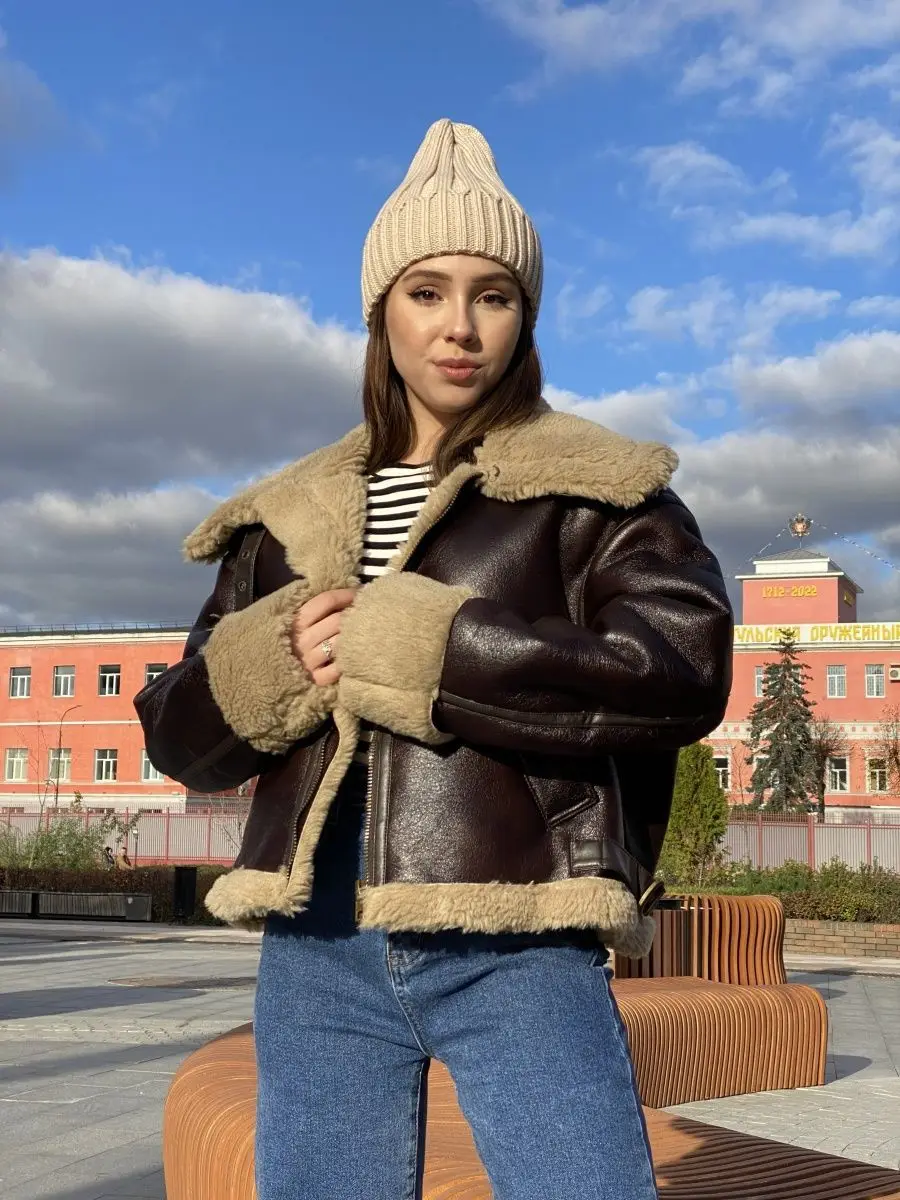 Fitness lor Winter Frauen Kunst pelz Lederjacke lässig Dame Revers Reiß verschluss Kurz mantel High Street Motorrad Outwear