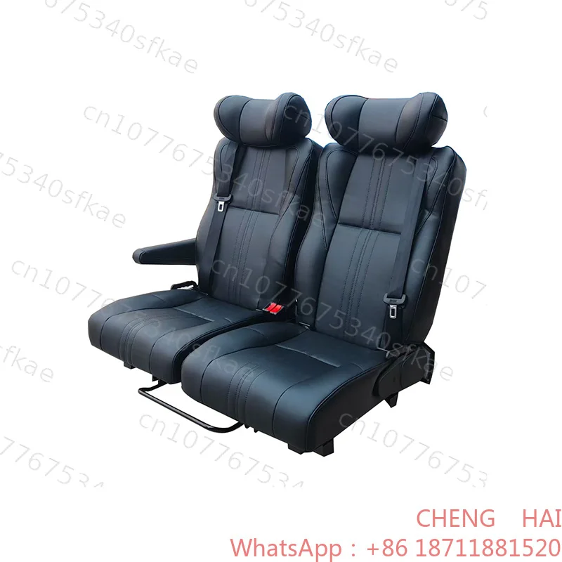 Customized CHENG HAI AutoLiuma L068G Double Person Rotating Leather Seat with Pull-Out Feature Black Adjustable Cushion & Headre