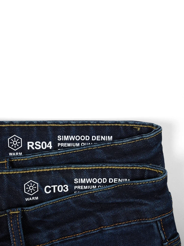 SIMWOOD-Jeans en tissu AlterMOLITE pour homme, petite taille, denim de haute qualité, grande taille, 13oz, automne, nouveau, 2024