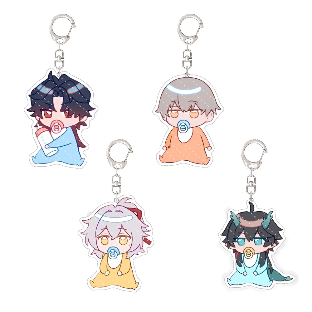 Game Honkai Star Rail Baby Pacifier Cute Acrylic Keychain Blade Jingyuan Imbibitor Lunae Trailblazer Backpack Pendant Anime Gift