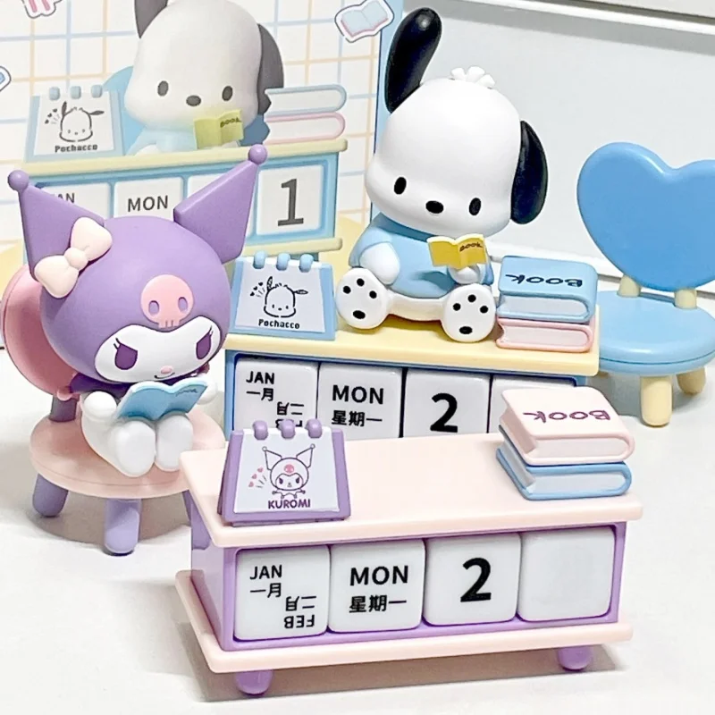 

Sanrio Desk Calendar Series Ornaments Cute Pacha Dog Kuromi Pochacco Tabletop Ornaments Birthday New Year Gift For Children