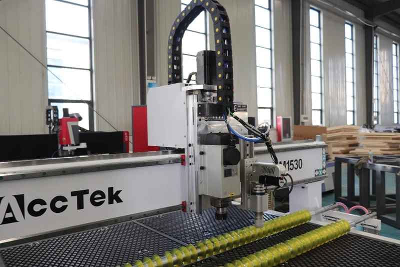 ACCTEK 1530 ATC CNC Router with Oscillating Knife and CCD for Furniture Packaging and Textile Industries