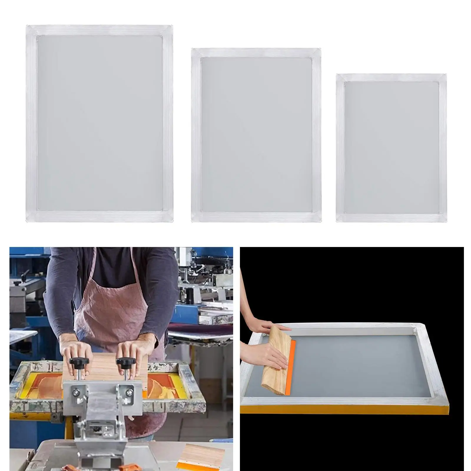 Silk Screen Printing Kit Aluminium Alloy Screen with 110 White Mesh Household Print Tools Beginners cm/25x35cm/30x40cm