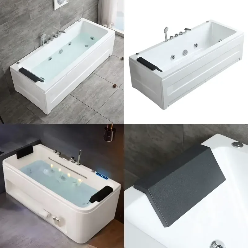 Recessed Acrylic Jacuzzi Bathtub for Bathroom Spa Hydrotherapy Massage Tub Deep Soaking Bath