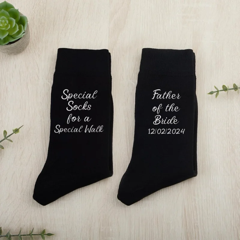 

Personalized Special Socks for A Special Walk with Date for Brother of The Bride Father of The Bride Gift Wedding Party Supplies