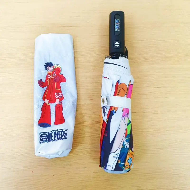 ร่มกันลมอัตโนมัติ 10 ก้าน ลายการ์ตูนอนิเมะวันพีซ หัวไข่ กันแดด ป้องกันรังสียูวี ร่มพับได้ อุปกรณ์กันฝน