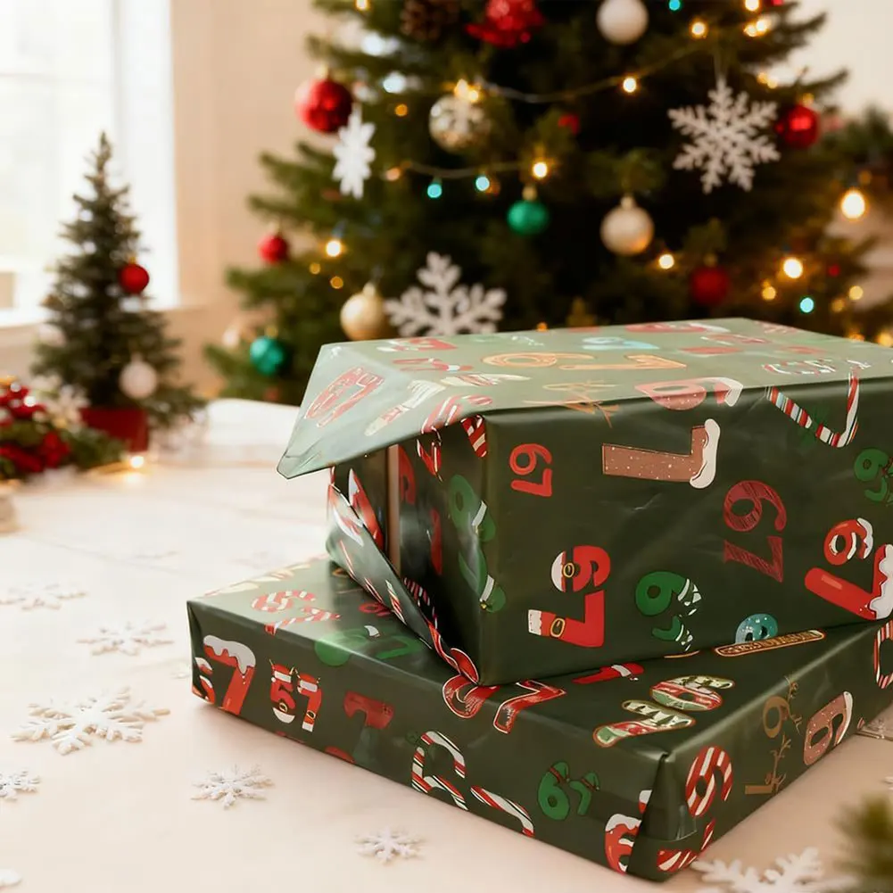 67-Meme Xmas Present Wrap Multifunctional Premium Quality For Festive Present Presentation