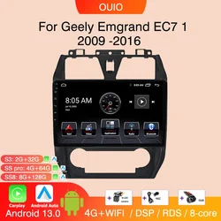 8GB + 128GB Android 13 radio dla Geely Emgrand EC7 2009 2010 2011-2016 samochodowe stereo odtwarzacz multimedialny Carplay Auto nawigacja GPS